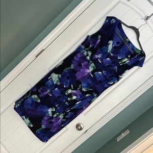 Ralph Lauren Purple and Blue Floral Midi Dress